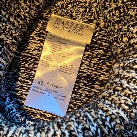 Basler Black and White Tweed Heavy Knit Turtleneck Size 16 NWOT - Picture 7 of 8